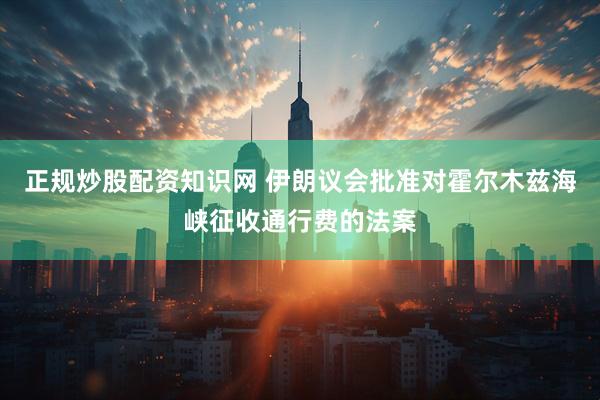 正规炒股配资知识网 伊朗议会批准对霍尔木兹海峡征收通行费的法案